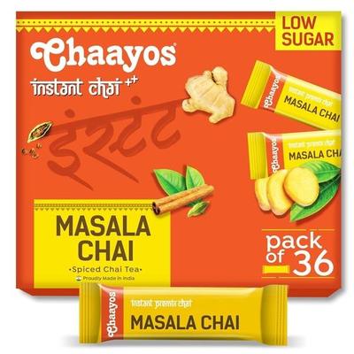 Chaayos Instant Tea Premix-Masala Chai Flavour-Low Sugar (36 Sachets, 288 Gram)|Instant Tea|Tea Premix|Masala Tea|Masala Chai|Assam Tea|Flavored Tea