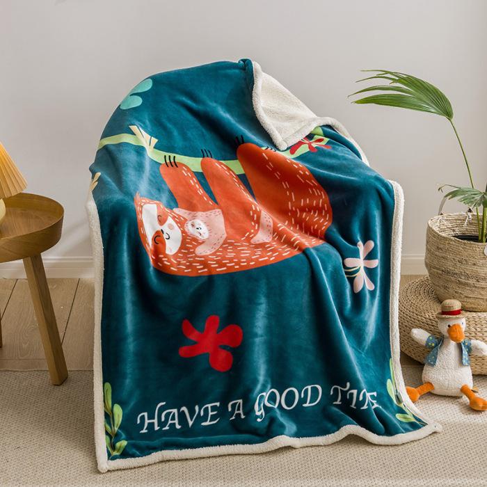 2025 Lambswool Double-Layer Thickened Warm Kids' Cloud Blanket