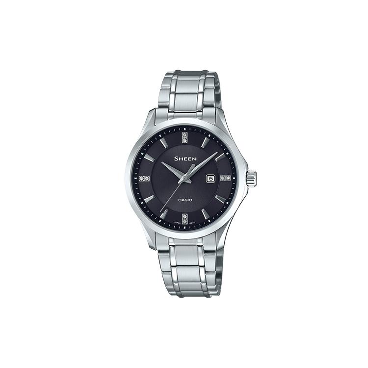 CASIO Women s SHEEN Black Watch SHS-4522D-1AUPR Silver Strap