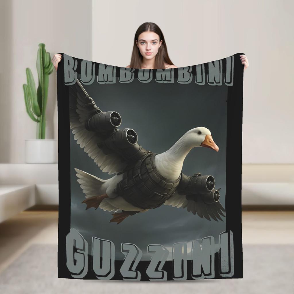 Bombardiro Crocodilo Tralalero Tralala  Blankets Italian Brainrot  Flannel Soft Throw Blanket for Home Restaurant Textile Decor