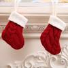 3pcs Cartoon Knitted Christmas Stockings Red Candy Gift Bags  New Year Decor