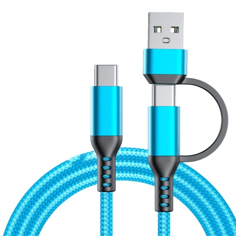 60W Fast Charge USB C Cable for Phones Nylon Braided Charging Cord Data Wire Line with Wide Compatibility 1m