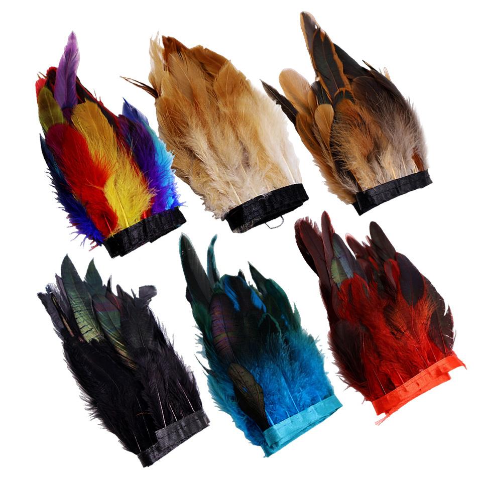 1/10M Rooster Feather Trim Sewing Crafts DIY Christmas Plume Natural Feather Ribbon Jewelry Making Wedding Party Decor