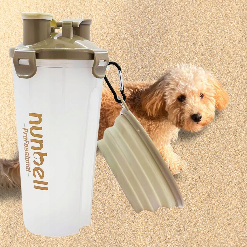 3-in-1 Travel Bottle for Dogs, Water and Food Container, Foldable Bowl