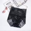 1Pc Fashion Women High Waist Plus Size Panties Lace Mesh Floral Transparent Briefs Underwear Solid Seamless Underpants Lingerie