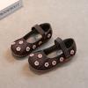 Girls Princess Shoes Elegant Fashion Kids Leather Shoes Soft Sole Non-slip 2025 New Children Flats Embroidered Flowers Sweet