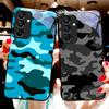 Camouflage Blau Für Samsung Galaxy A15 5G 54 4G 51 50 24 35 90 71 12 51 53 52S 80 22 34 Schwarz Gehärtetes Glas Handyhülle
