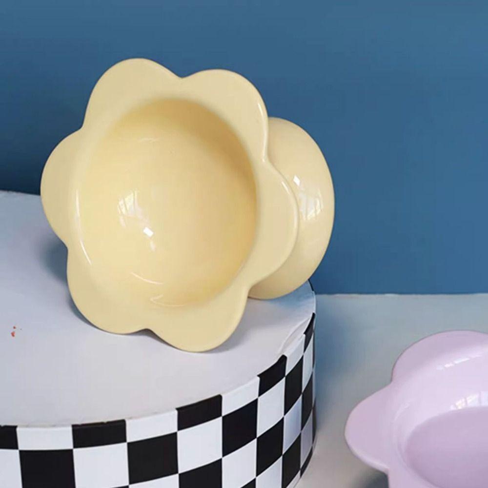 Ceramic Pet High Foot Bowl Cute Pet Drinking Feeder Anti Knock Cat Bowl  Neck Protection