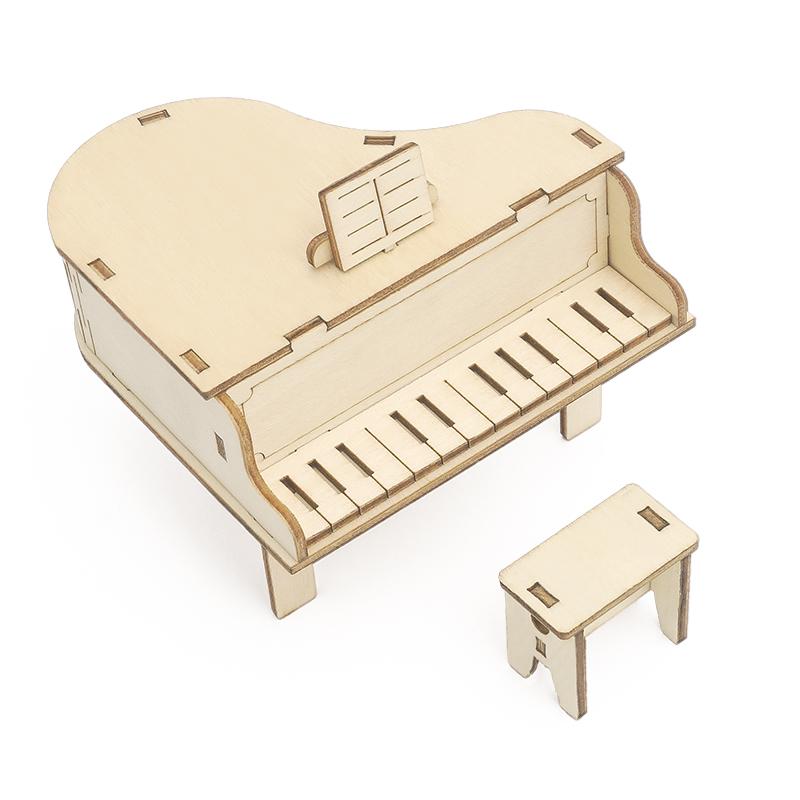 STEM Education Wood Piano Music Box Diy Assembly Science Toy
