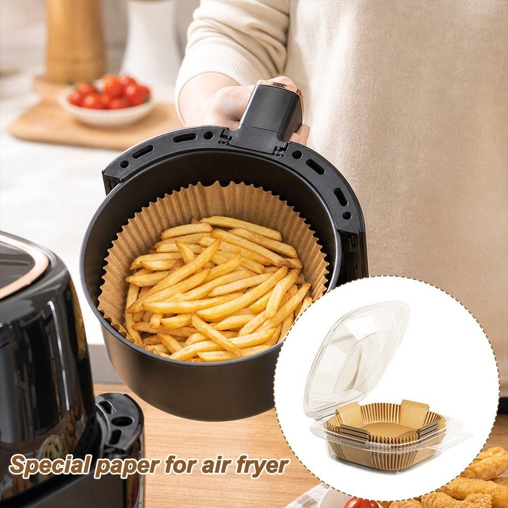 50Pcs Oil Proof Disposable Paper Liners Square Baking Paper Tray New Air Fryer Paper Liners