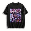 KPOP Demon Hunters Game Character Print T-shirt Men Women Hip Hop Streetwear Casual Top Pure Cotton T-shirt