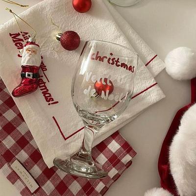 Exquisites Weihnachtsweinglas - Glasbecher für festliche Feiertagsgetränke & Dekoration, ideal zum Verschenken auf Partys und Feiern