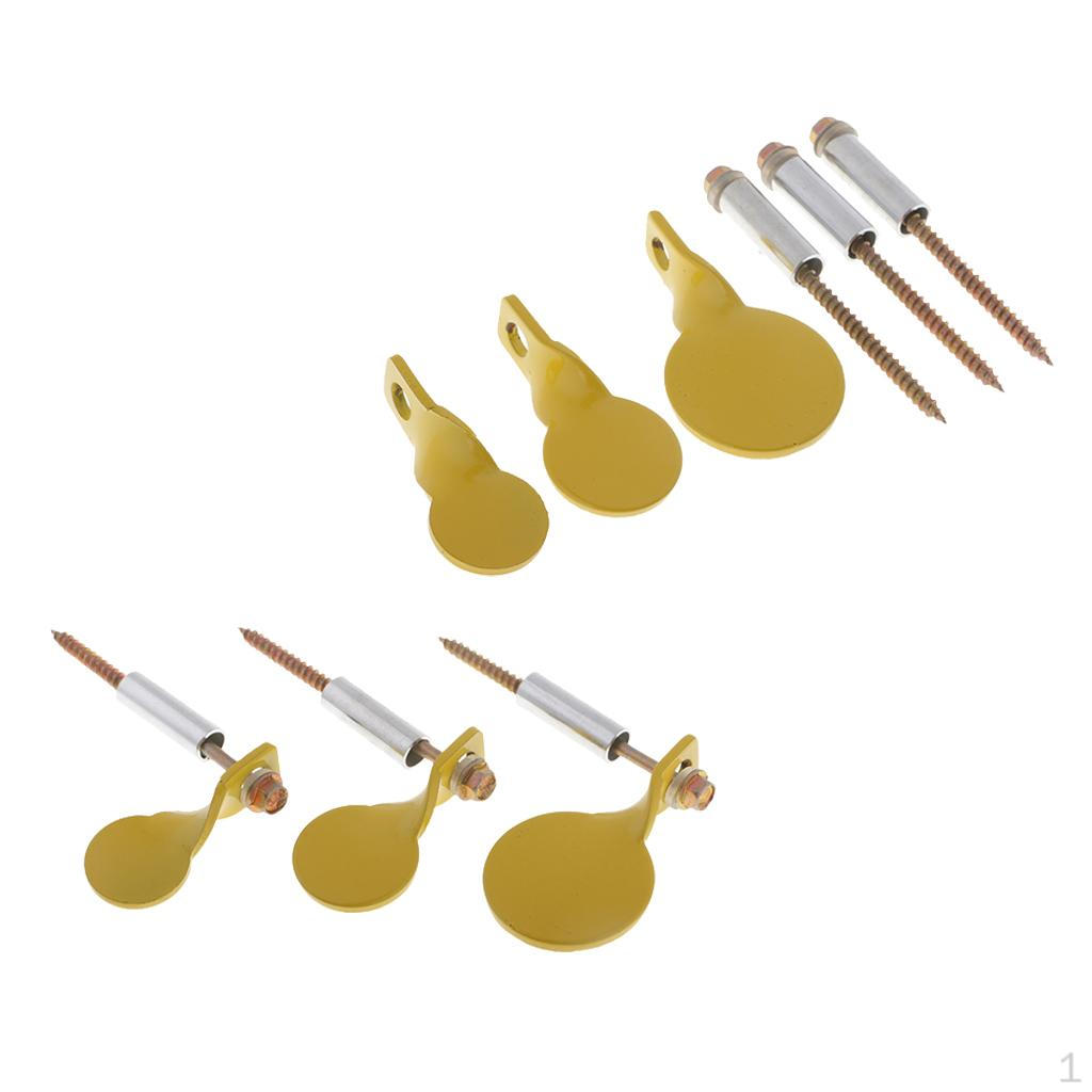 2x 1 Set Hunting Target, 3pcs Stainless Steel Metal Screw Type, 1" 1.2" 1.6" Dia.