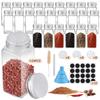 Aoresac Glass Spice Jars with Labels 24 Pcs 4 oz Empty Square Seasoning Containers Bottles with