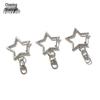 DIY Five-Pointed Star Metal Keychain Pendant with Creative Irregular Alloy Spring Buckle