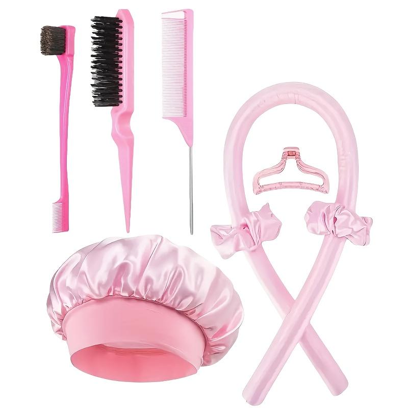 3/5/8pcs Styling Tool Set Women'S No-Heat Curling Iron and Satin Sleep Cap Set Hair Styling Tools Comb Hair Clip Hair Tie Set