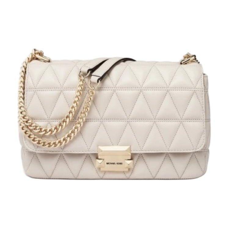 Michael Kors Sloan Quilted Chain Shoulder Bag Women bags Cream 30S7GSLL3L-289 Basic Set (Bag+Dust Bag)