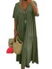 New V-Neck Irregular Multicolor Long Swing Dress - Available in Multiple Sizes
