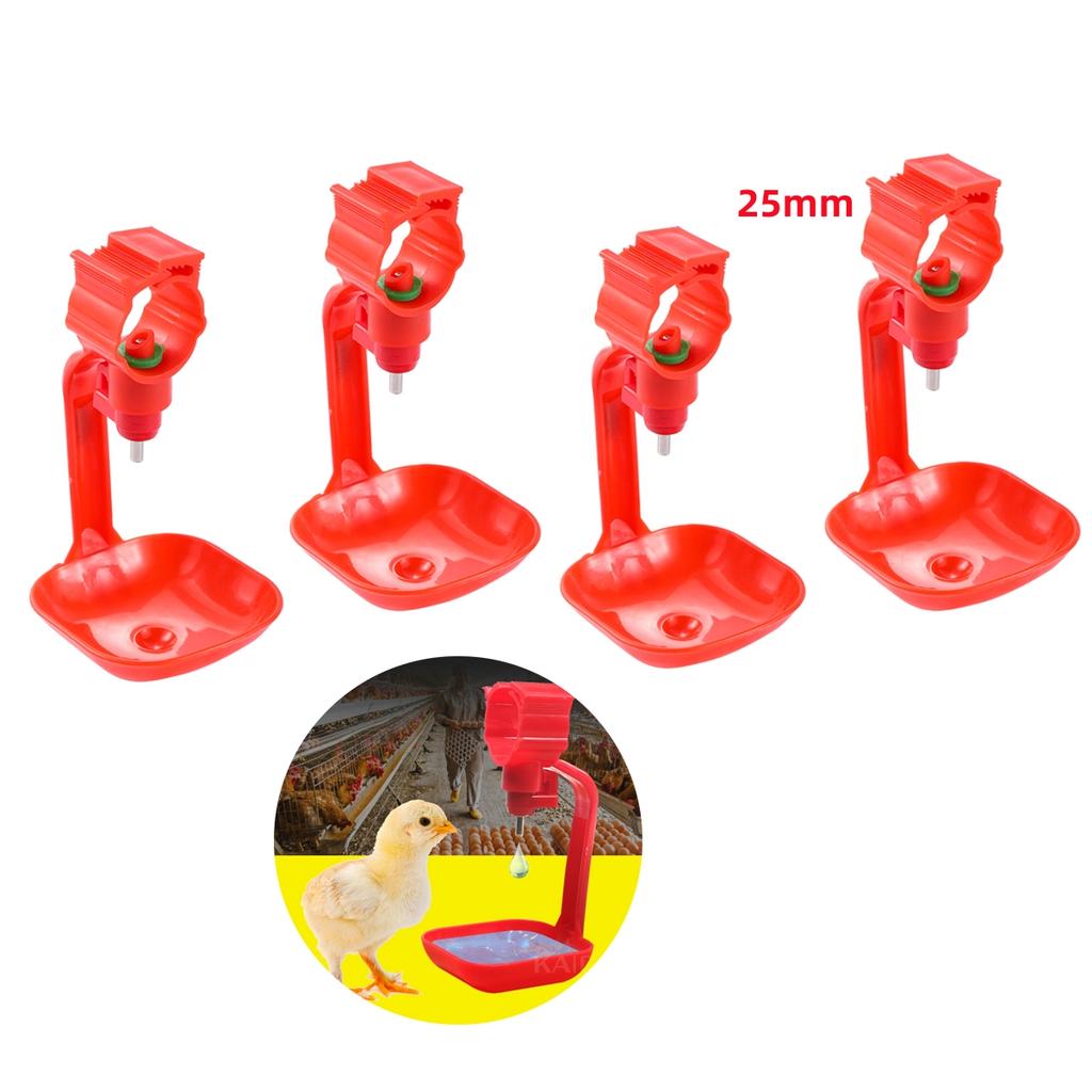 Automatic Chicken Drinking Water Hanging Cup 25mm Interface Clip-type Drink Fountain Stainless Steel Head Poultry Supplies 20Pcs