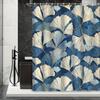 "Ginkgo Leaf Curtain - Water-Resistant, 12 Hooks, Machine Washable, All-Season, Plant Theme