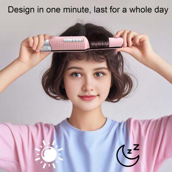 Portable Cordless Hair Straightener 4 Temperature Modes Adjustable Fast Heating 2-In-1 Dual Purpose Curling Wand Flat Iron Electric Hair Styling Tools