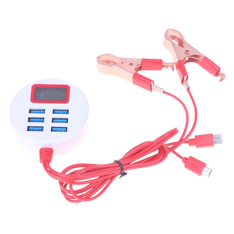 

1Pc Alligator Clip Charger 1 To 2 Or 1 To 5 5V USB Power Converter 6 USB Ports Clip Charger With LCD 1A Battery Charger