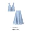 Kaslead New Women Clothes Western Style Fashion Plaid Top Skirt 8741094 8741804 406