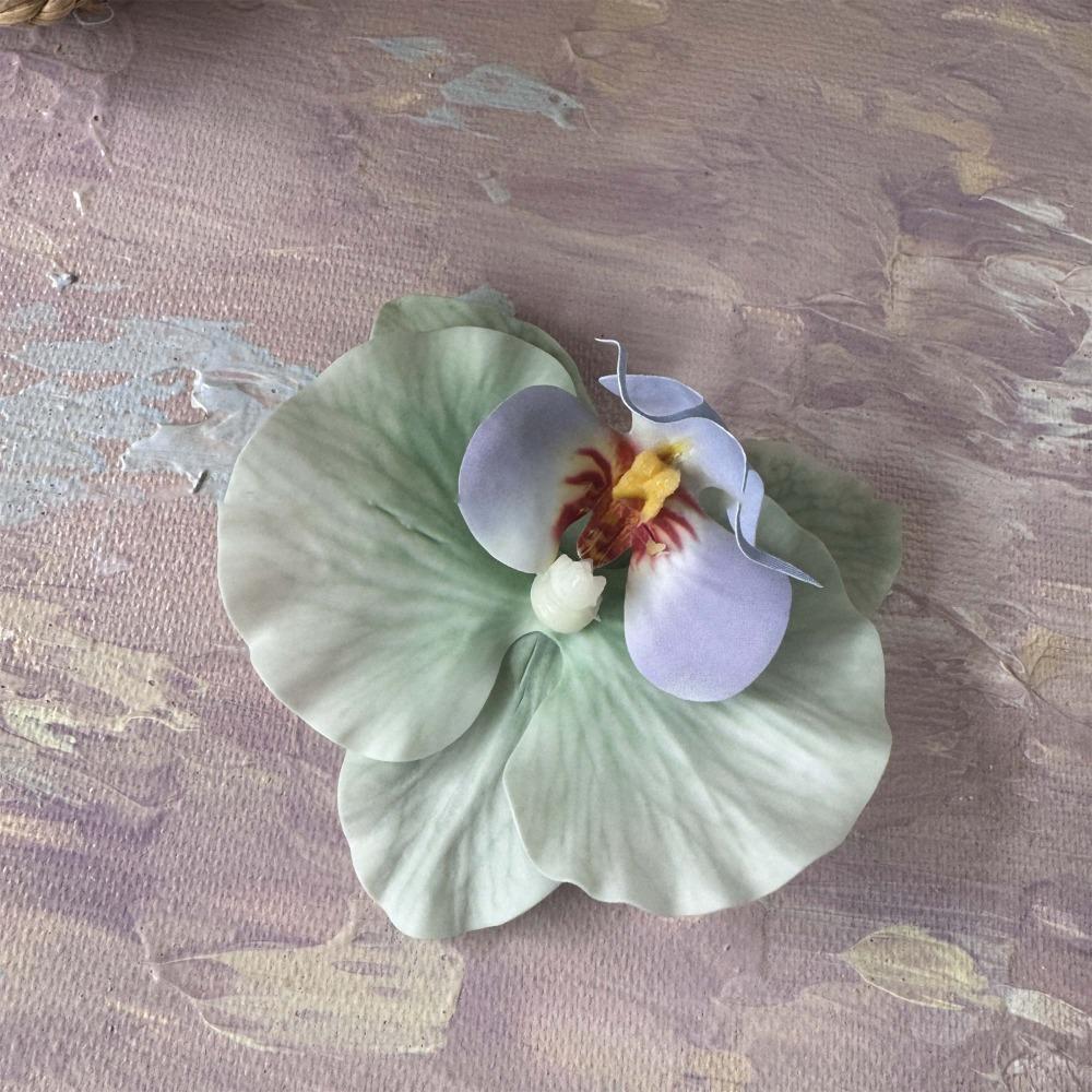 Sweet Orchid Flower Hairpin Rhinestone Women Side Clip Headdress Butterfly Orchid Hair Clip  Beach