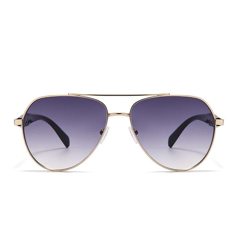 Sunglasses Large Frame Niche Y2K Toad Glasses Double Beam Metal Advanced Pilot Sunglasses