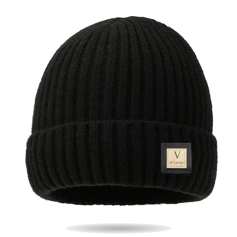 New Men's Knitted Woolen Hat Winter Large Head Circumference Plus Velvet Thickening Warm and Cold Protection Hat