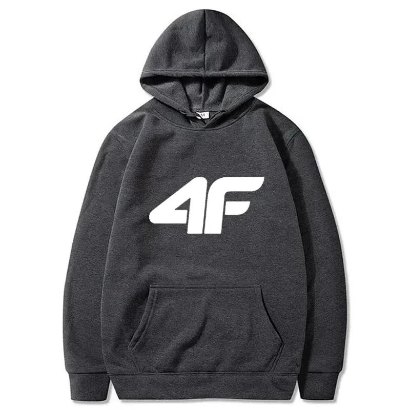 2025 Autumn/Winter New Men's and Women's 4F Printed Hoodie Street Fashion Sportswear Casual Fun Loose Top Warm Hoodie