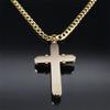 HNSP Stainless Steel 3D Cross Pendant Chain Necklace For Men Christ Medal Zircon Accessories Gift