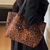 Suede Leopard Print Underarm Big Bag Women's 2025 Autumn New Fashion Large Capacity Tote Season Retro Messenger Bag