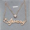 Exquisite Russian Purple Gold Letter Necklace Fashion Trend Design Sense Rose Gold Plated Color Gold Integrated Chain Set