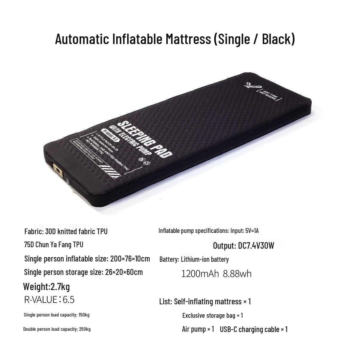 

Wujie Camping Portable Self-Inflating Folding Bed Pad for Outdoor Hiking - Single/Double Options