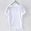Summer Men Thin Breathable T-shirt V-neck Short Sleeve Solid Color Casual Basic Tees Casual Bottoms Pullover Tops