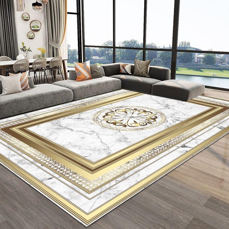 Europe Style Carpet for Living Room Abstract Sofa Table Side Area Rug Luxury Geometric Bedroom Decoration Rug Non Slip Floor Mat