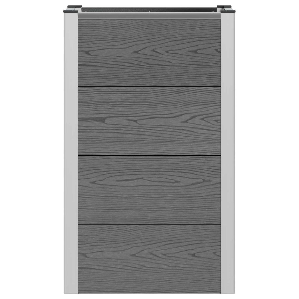 Raised Garden Bed Gray 50 X 30 X 22 Cm WPC and Aluminum