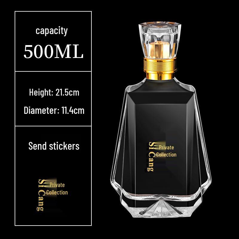 Transparent 500ml Thick Glass Baijiu Bottle for Home Brewing and Sealing.
