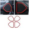 Front/Rear Inner Door Speaker Decor Cover Trim Frame For Dodge Ram 1500 18+ Red