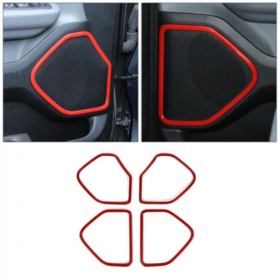Front/Rear Inner Door Speaker Decor Cover Trim Frame For Dodge Ram 1500 18+ Red