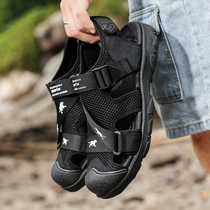 Men's Sandals Xia Mi Outdoor Hiking Shoes Baotou Sandals Wear-resistant and Non-slip 45 Large Size 46 Trendy Fashion Beach Shoes
