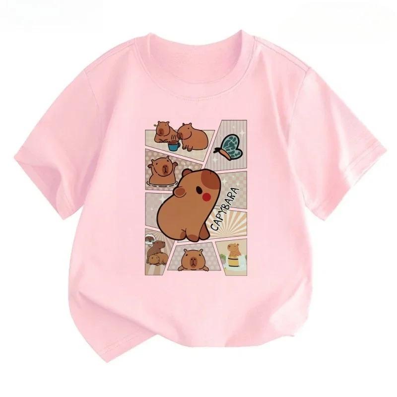 Kawaii Dolphin Pattern Children's Casual Short Sleeve T-shirt, Suitable for Summer Dressing