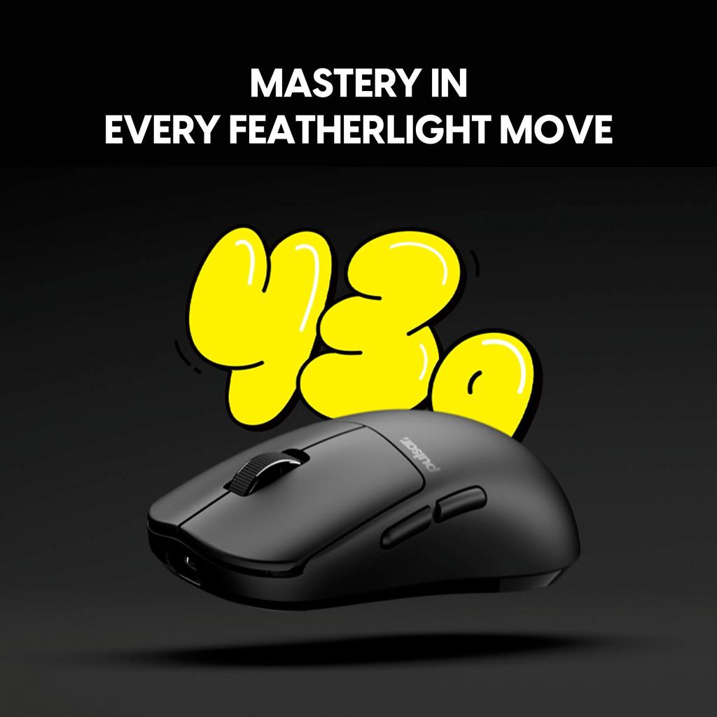 Pulsar Gaming Gears CrazyLight Series Wireless Gaming Mouse 43 1ms response 32000 Optical swivel Flagship Sensor Jet - Ultra-lightweight grams, time,