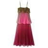 Women's Summer New European and American Holiday Style Fashion Gradual Change Pleated Laminated Suspender Dress