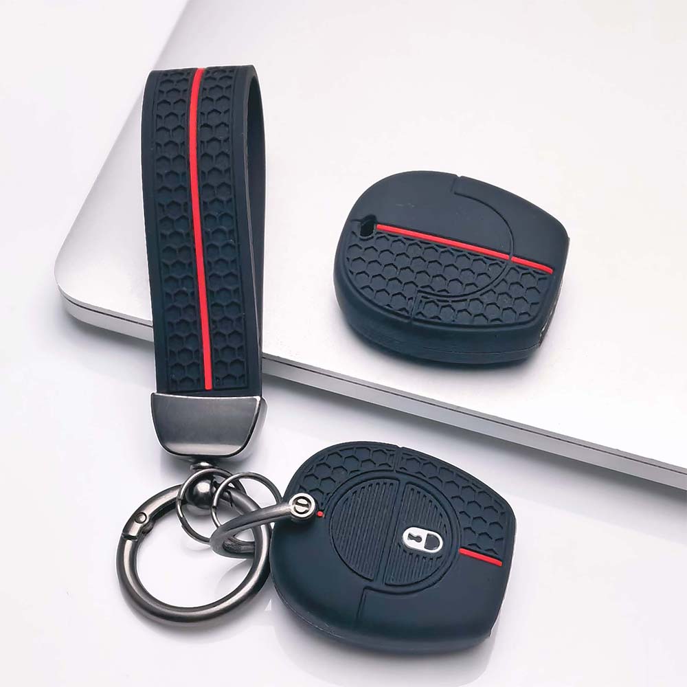 Key Fob Cover for Nissan Sentra Micra 1-Button with Keychain Soft Silicone Car Key Protective Case with Keychain Anti-Scratch Guard