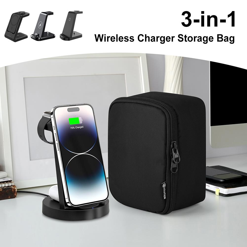 Pouch Bag Portable Storage Waterproof Bag Travel Wireless Charger Case for Wireless Charger Adapter Accessories Cable-Box Only