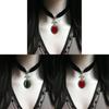 Classic Retro Velvet Waterdrop Pendant Necklace With Alloy Animal Charm For Women