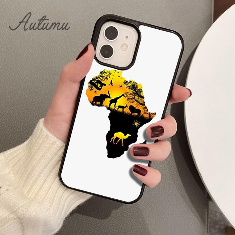 AFRICA MAP Phone Case for iPhone 11 12 13 14 Pro Max Mini X XR XS SE 2020 5 6S 7 8 Plus Samsung Galaxy S21 S22 Cover Shell