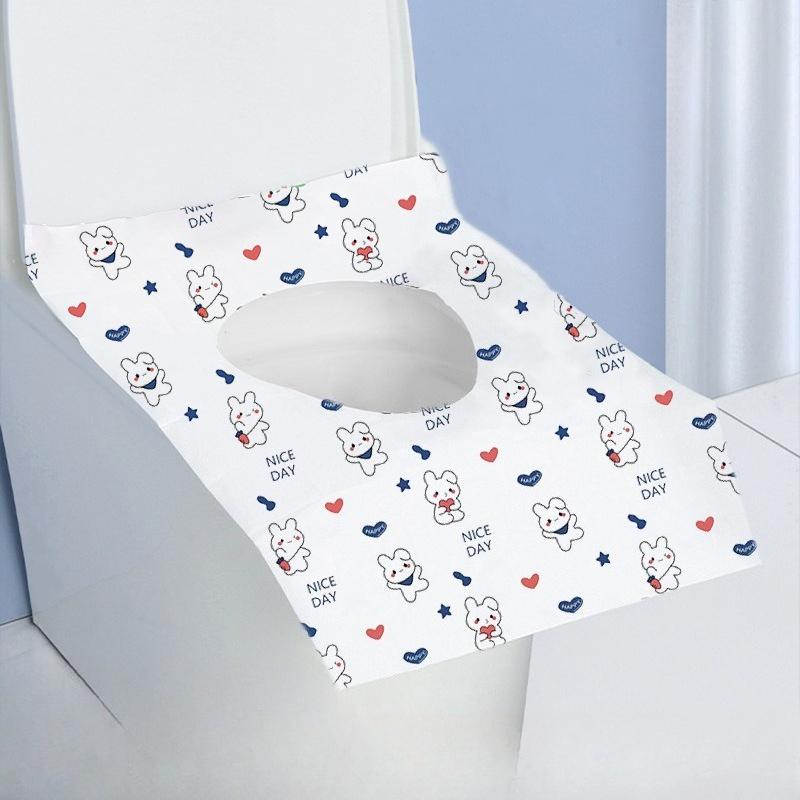 

10 шт. Одноразові друковані чохли на сидіння унітазу Портативні Дорожні Готельні Ванні Кімнати Килимки-накладки Водонепроникний Чохол на унітаз 10pcs